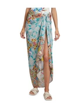 Johnny Was Turquoise Paisley Floral Sarong Wrap